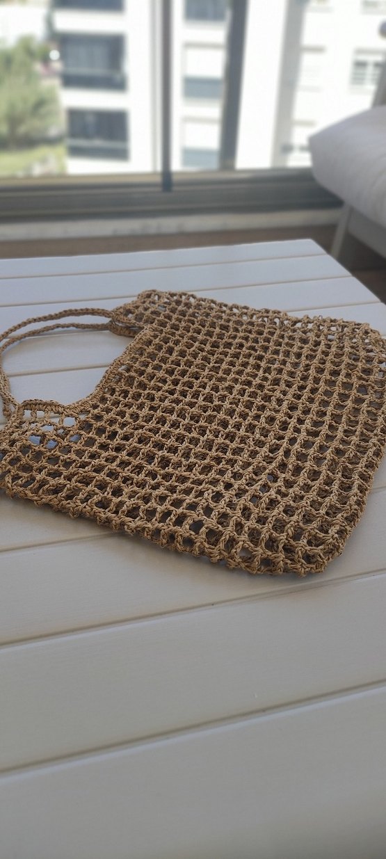 Bej Örgü Bohem Kadın Çanta - Görsel 4