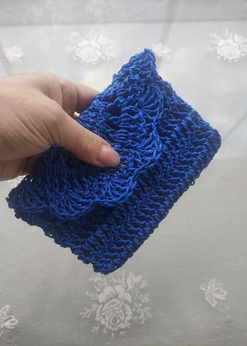 Mavi Örgü Kadın cuzdan - Görsel 6