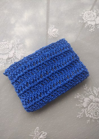 Mavi Örgü Kadın cuzdan - Görsel 4