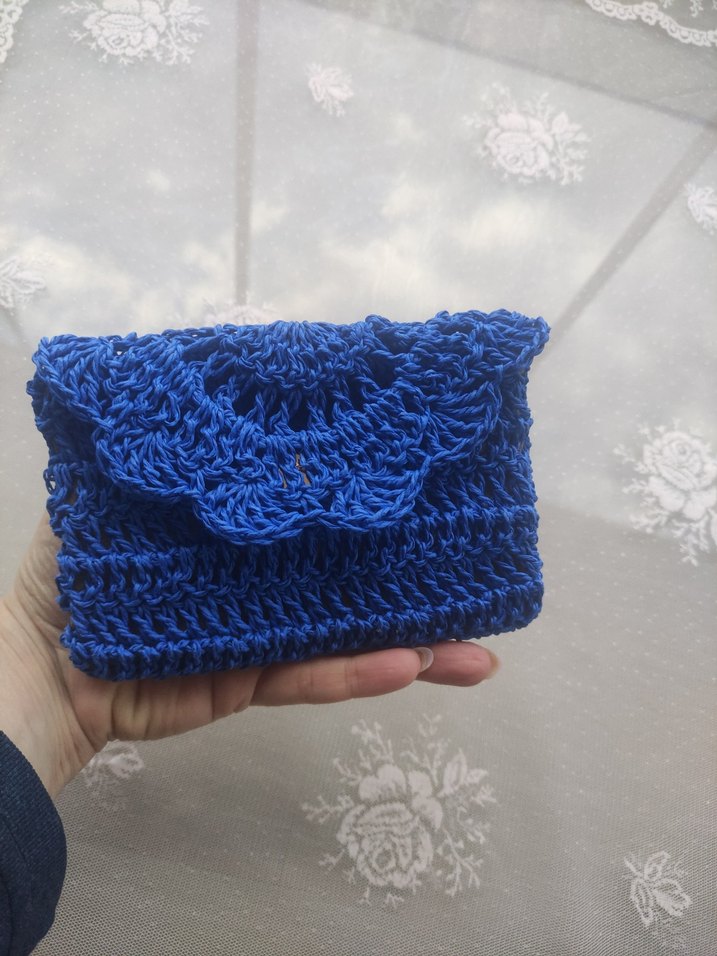 Mavi Örgü Kadın cuzdan - Görsel 5