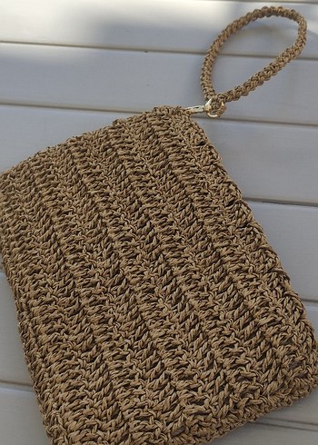 Bej Örgü Bohem Kadın Portföy Çanta - Görsel 8