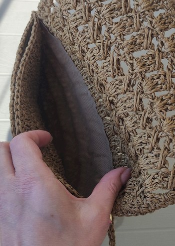 Bej Örgü Bohem Kadın Portföy Çanta - Görsel 11