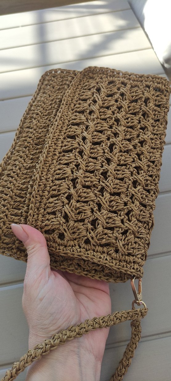 Bej Örgü Bohem Kadın Portföy Çanta - Görsel 3