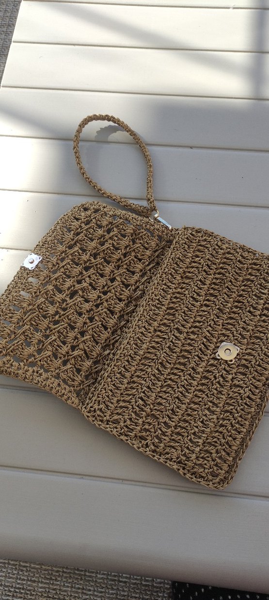 Bej Örgü Bohem Kadın Portföy Çanta - Görsel 5