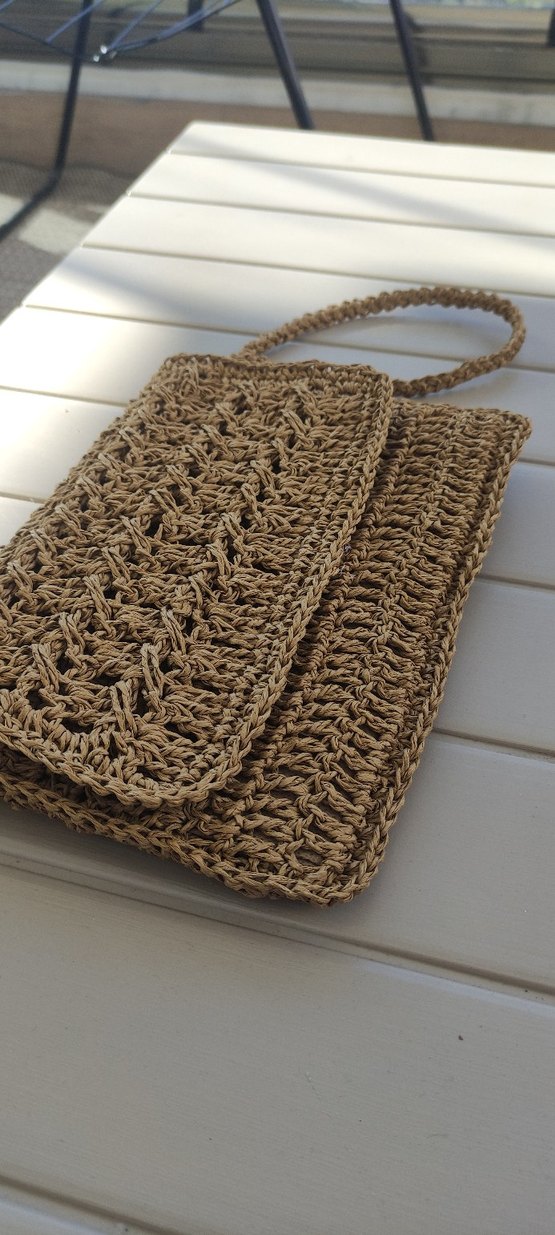 Bej Örgü Bohem Kadın Portföy Çanta - Görsel 4