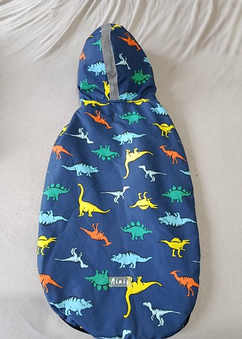 Kapüşonlu Dinozor Desenli köpek Yağmurluk