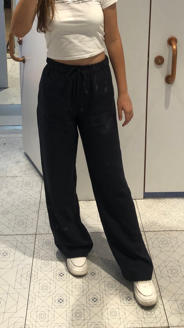 Kadın Lacivert Salaş  Pantolon - Görsel 4