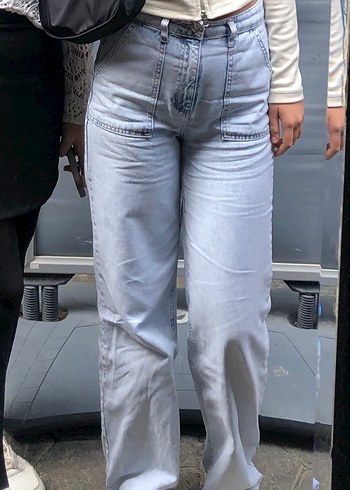 Buz Mavisi Kadın Wide Leg Jean - Görsel 4