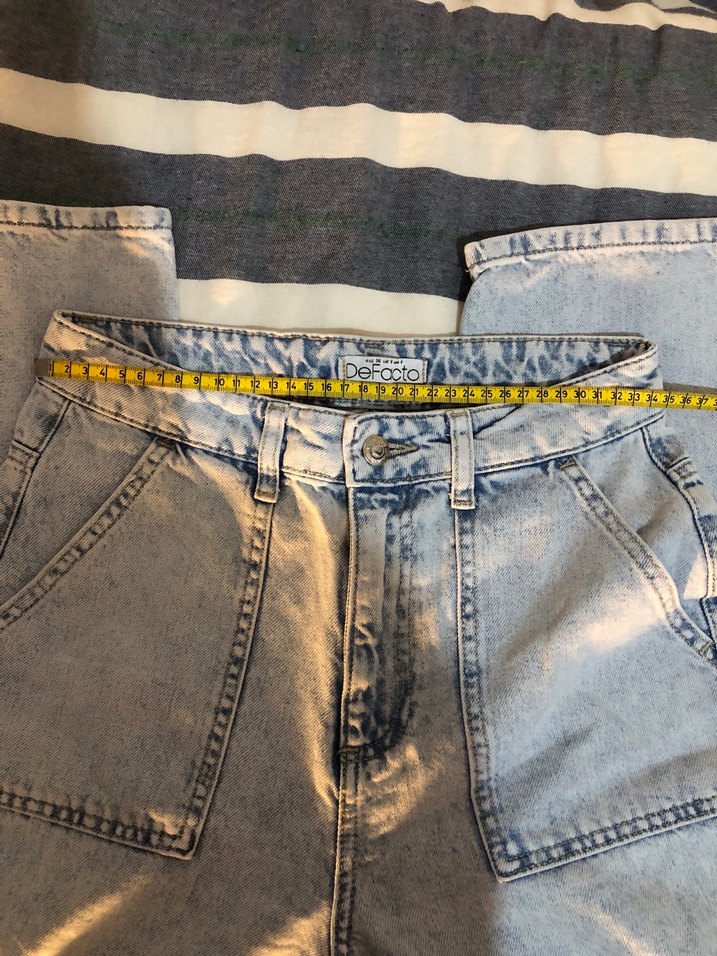 Buz Mavisi Kadın Wide Leg Jean - Görsel 3