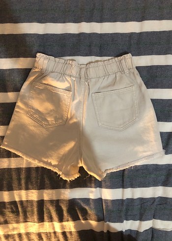 Bej Mini Denim Şort, Rahat Kesim - Görsel 2