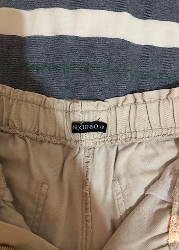 Bej Mini Denim Şort, Rahat Kesim - Görsel 3