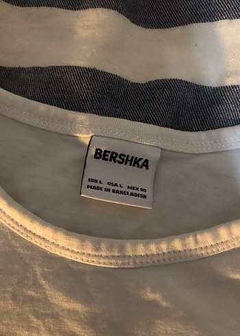Bershka Beyaz Baskılı Kadın Tişört - Görsel 3