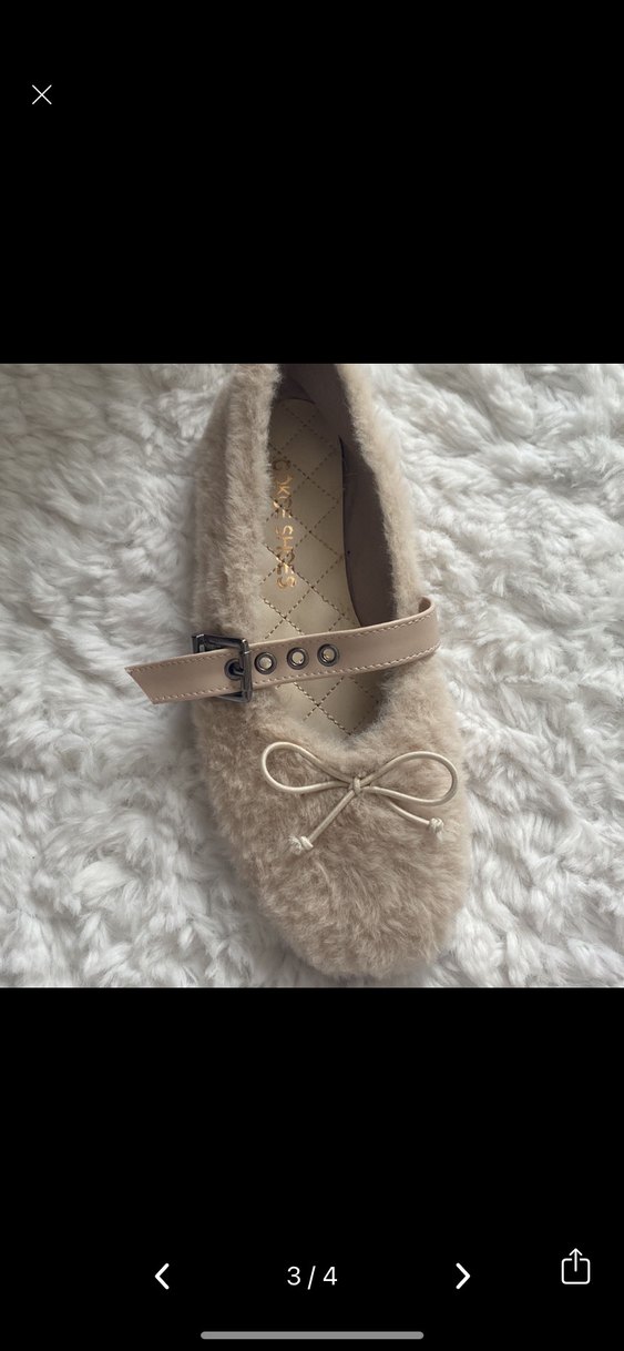 Bej Kürklü Kadın Dolgu Topuklu Babet - Görsel 2