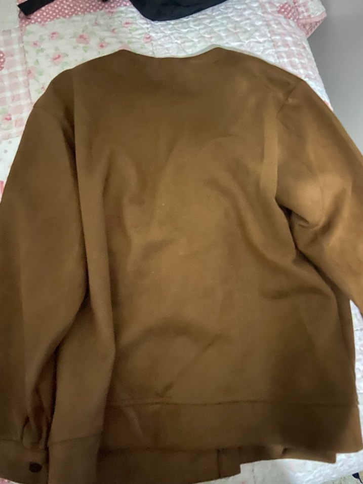 Düğmeli Kahverengi Süet Kadın Ceket - Görsel 3