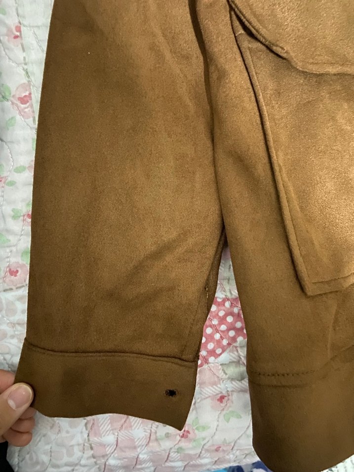 Düğmeli Kahverengi Süet Kadın Ceket - Görsel 2