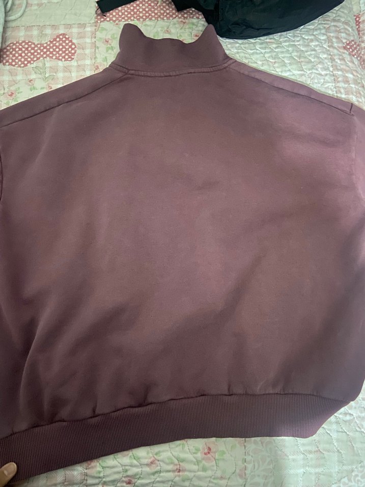 Bordo Kadın Spor Sweatshirt Düğmeli - Görsel 2