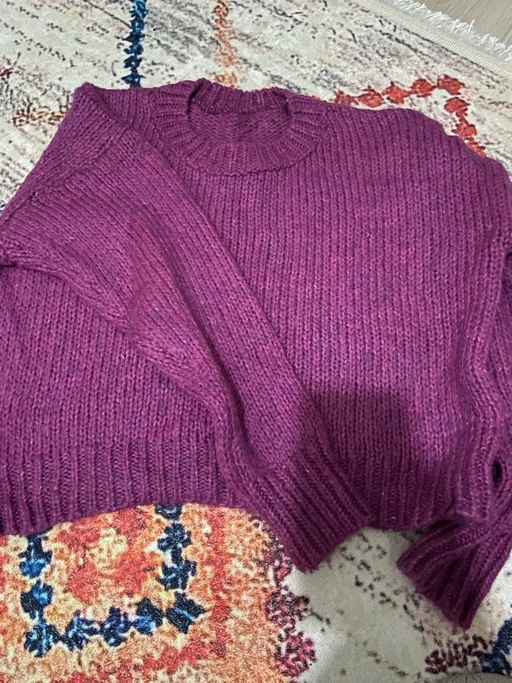 Mor Örgü Kadın Kazak - Görsel 2