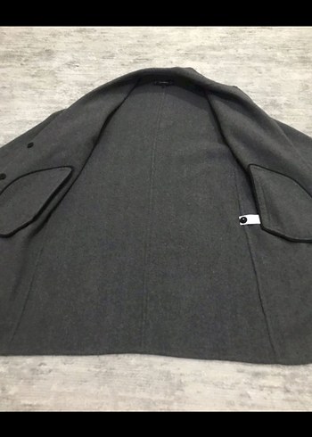 Gri Erkek Yün Midi Kaban - Görsel 3