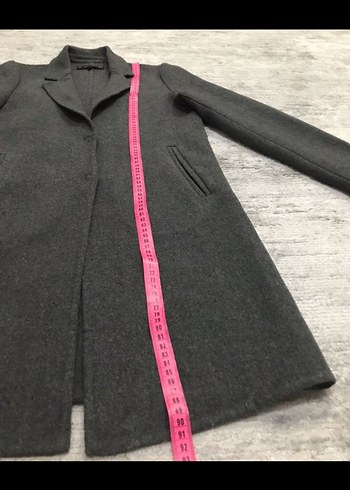 Gri Erkek Yün Midi Kaban - Görsel 4