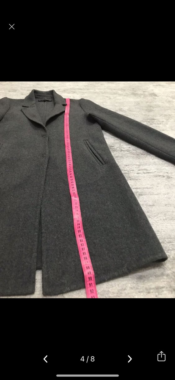 Gri Erkek Yün Midi Kaban - Görsel 4