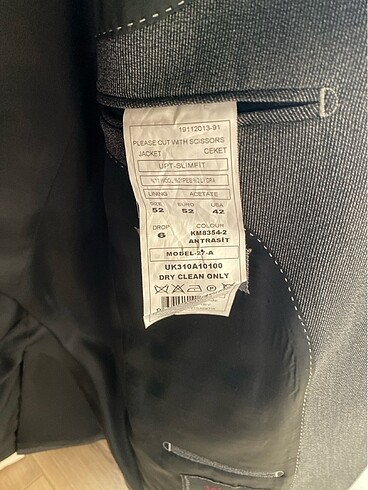 52-6 drop Beden Uptown erkek blazer ceket