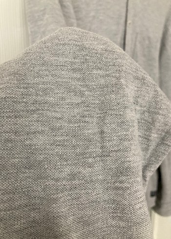 Gri Erkek Lacost Kumaş Gömlek, Uzun Kollu, Rahat Kesim - Görsel 2