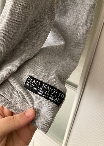 Gri Erkek Lacost Kumaş Gömlek, Uzun Kollu, Rahat Kesim - Görsel 4