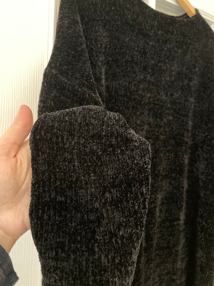 Siyah Triko Midi Kadın Tunik/Panço Model - Görsel 2