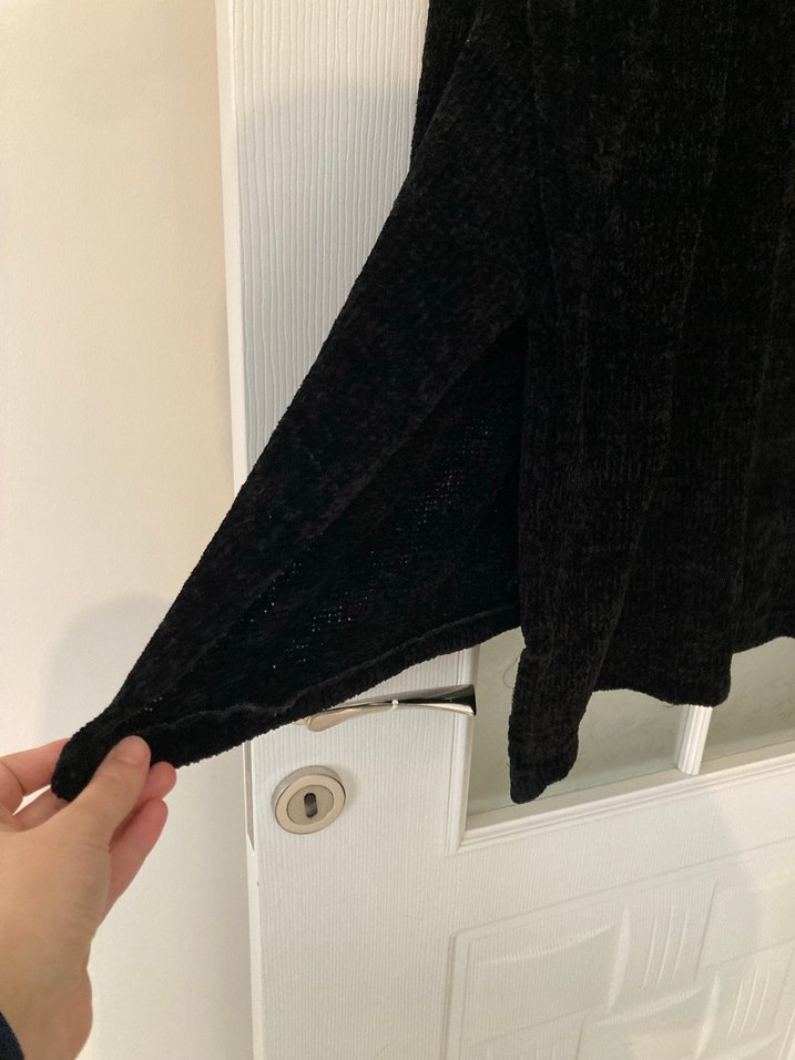 Siyah Triko Midi Kadın Tunik/Panço Model - Görsel 4