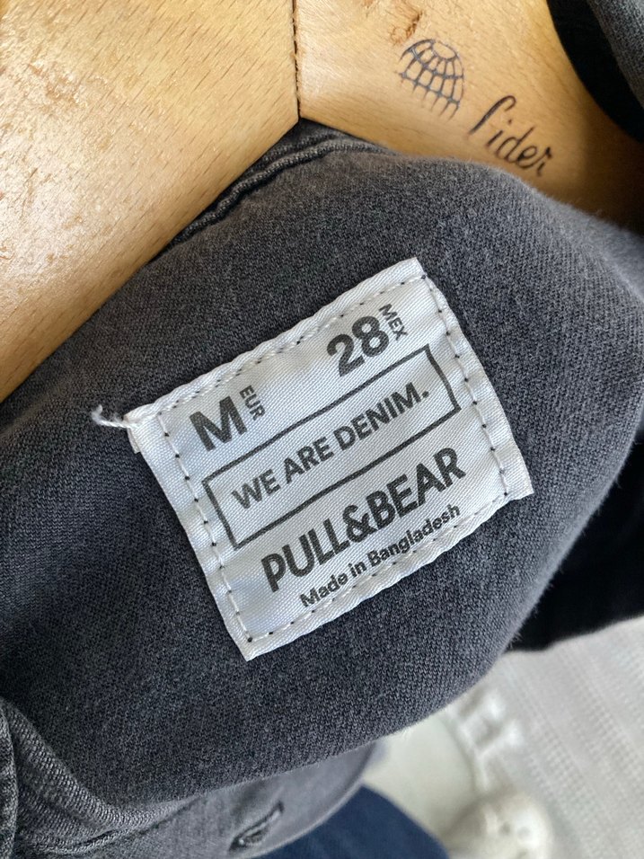 Düğmeli Gri Denim Kadın Gömlek - Görsel 5