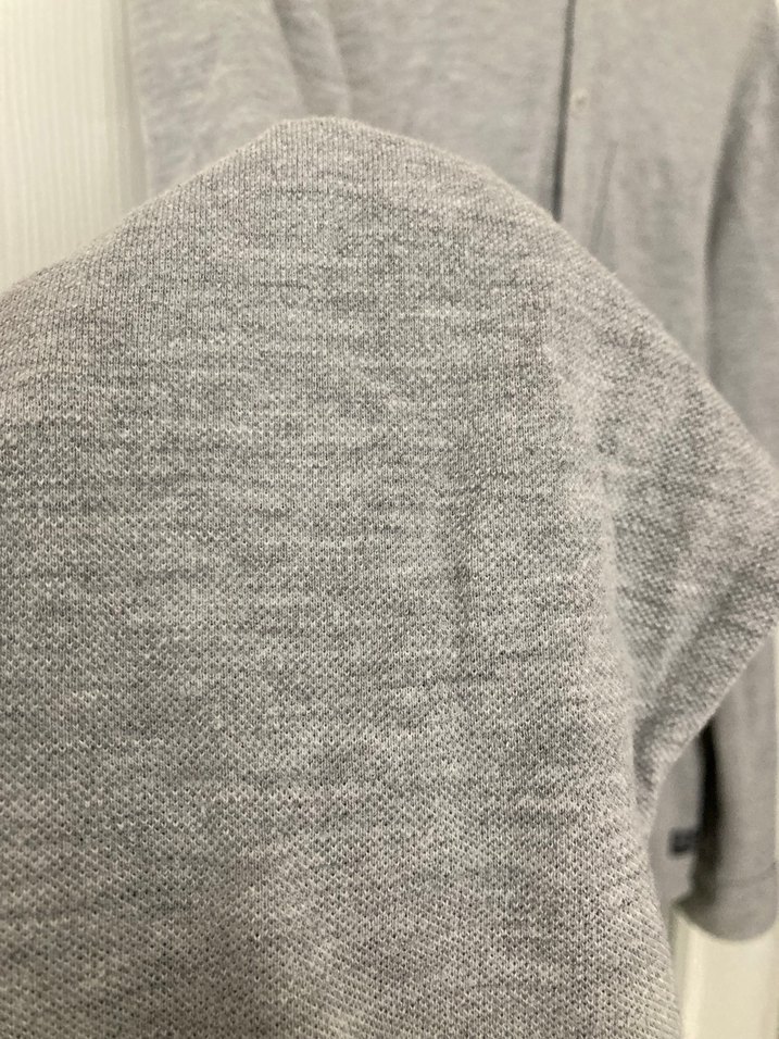 Gri Uzun Kollu Lacost Kumaş Gömlek - Görsel 2
