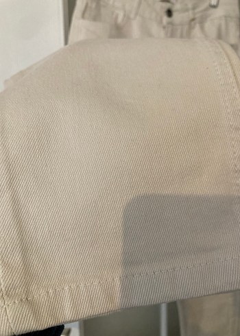 Bej Kadın Gabardin Kumaş Pantolon Mom Model - Görsel 3