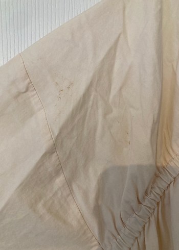 Zara Bej Keten Düğmeli Midi Gömlek - Görsel 7