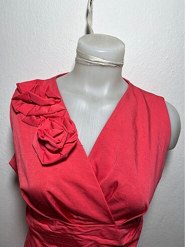 Çiçek detaylı abiye elbise - Görsel 6