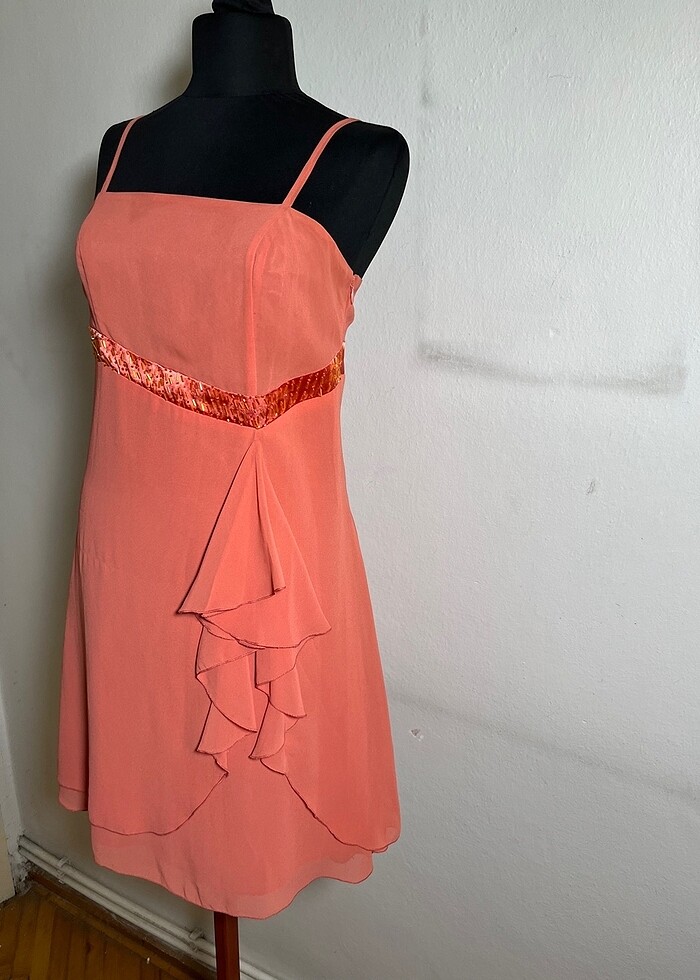 İnce askılı abiye elbise - Görsel 2