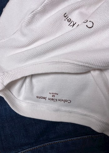 m Beden Calvin Klein Beyaz Crop Top