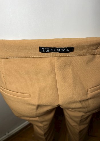 36 Beden Bej Pilili Midi Kumaş Kadın Pantolon