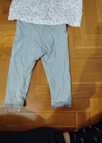 Uzun Kollu Beyaz Bluz ve çiğ yeşil Tayt Takımı - Görsel 2