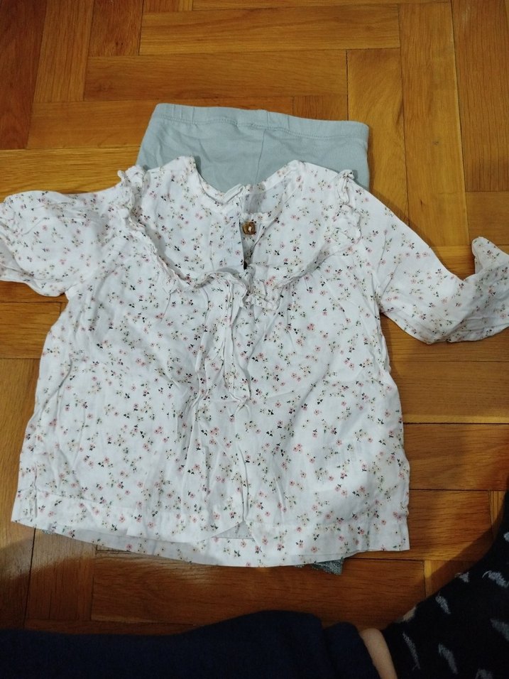 Uzun Kollu Beyaz Bluz ve çiğ yeşil Tayt Takımı - Görsel 3