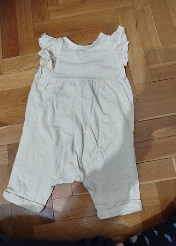 Düğmeli Beyaz Bebek Kız Tulum - Görsel 2