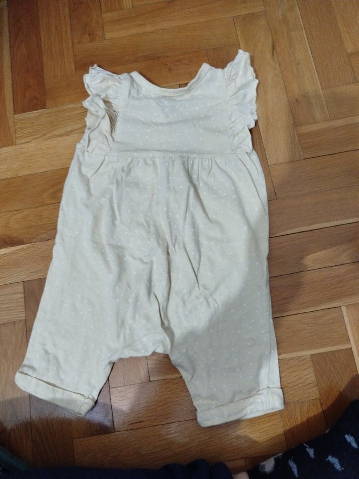 Düğmeli Beyaz Bebek Kız Tulum - Görsel 2