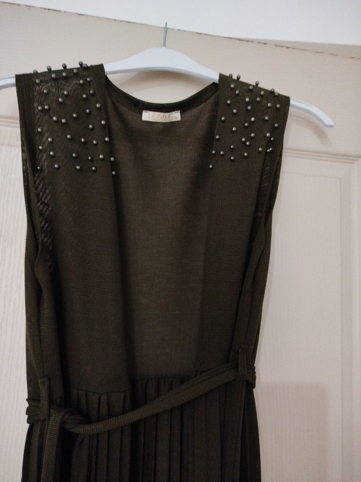 Siyah Pilili Uzun Kolsuz Ofis yelek - Görsel 2