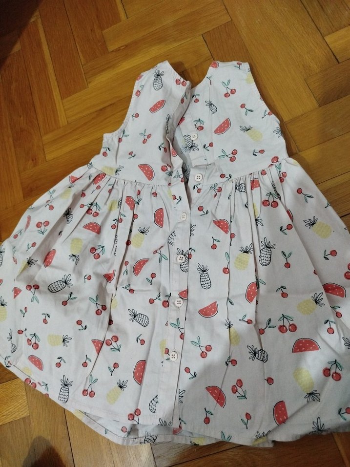 Kız Çocuk Beyaz Desenli Kolsuz Elbise - Görsel 2