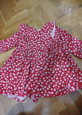 Kız Çocuk Renkli Çiçekli Uzun Kollu Elbise - Görsel 3