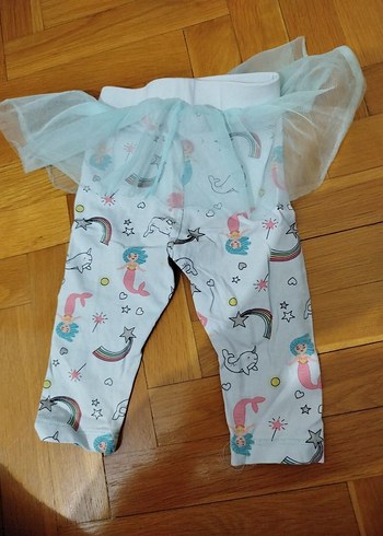 Kız Çocuk Baskılı Fırfırlı Tayt - Görsel 2