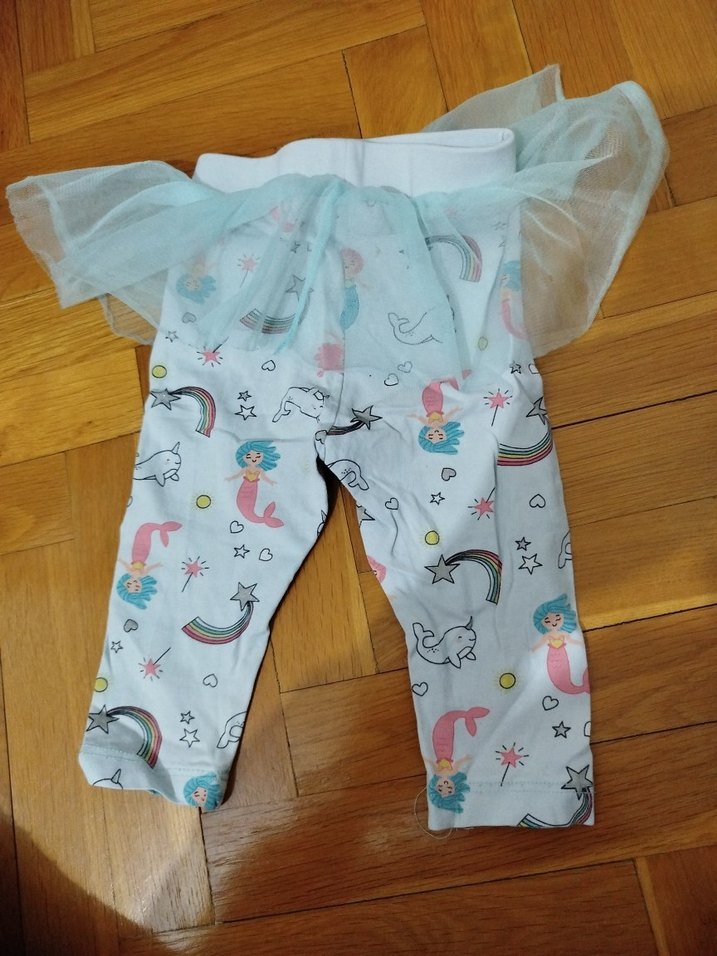 Kız Çocuk Baskılı Fırfırlı Tayt - Görsel 2