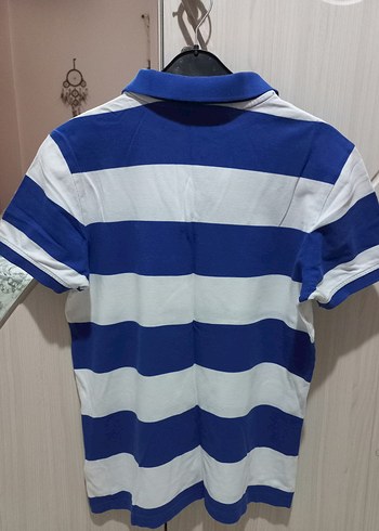 Erkek Mavi Çizgili Polo Tişört - Görsel 4