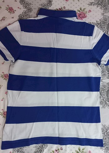 Erkek Mavi Çizgili Polo Tişört - Görsel 2