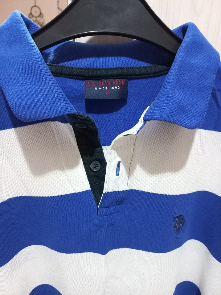 Erkek Mavi Çizgili Polo Tişört - Görsel 5