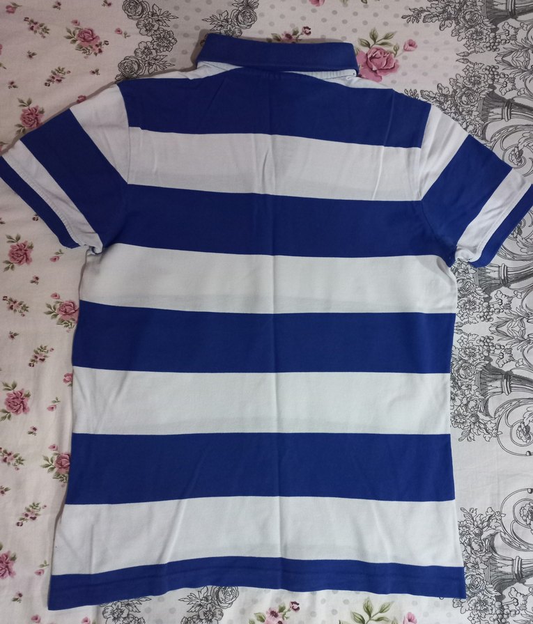 Erkek Mavi Çizgili Polo Tişört - Görsel 2